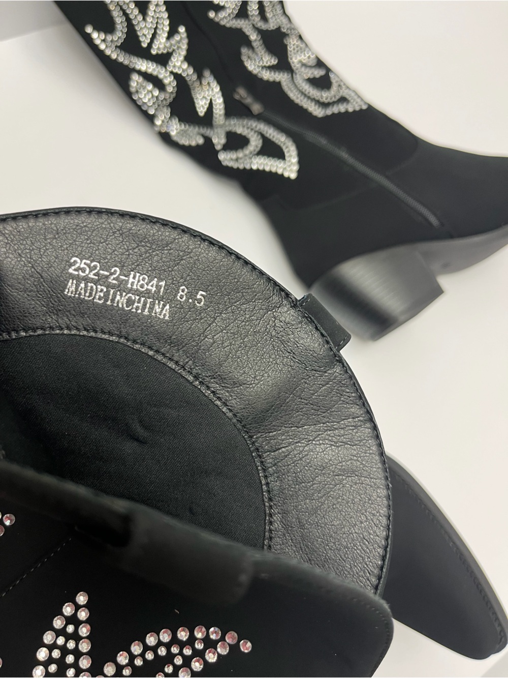 NWT ⚜️🖤⚜️ Western Cowboy Boots with Rhinestone Embroidery - Picture 10 of 14